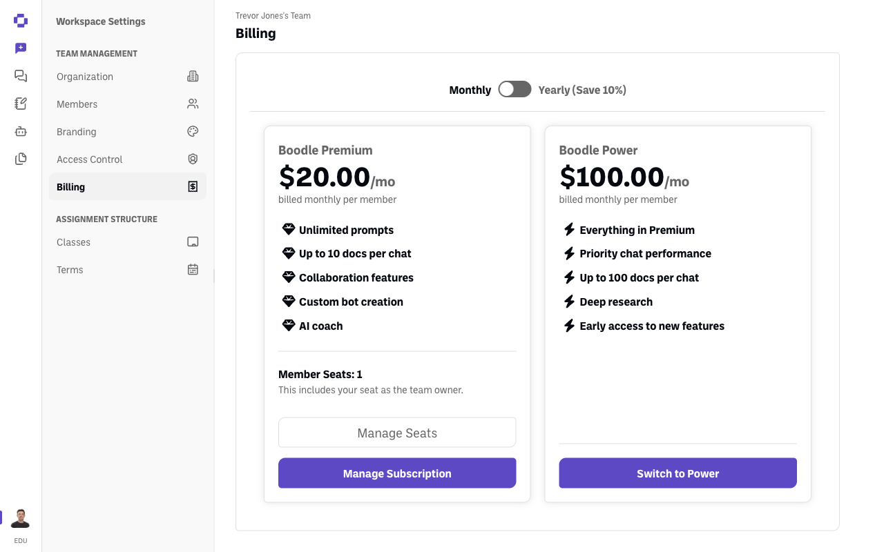 paid plan seats
