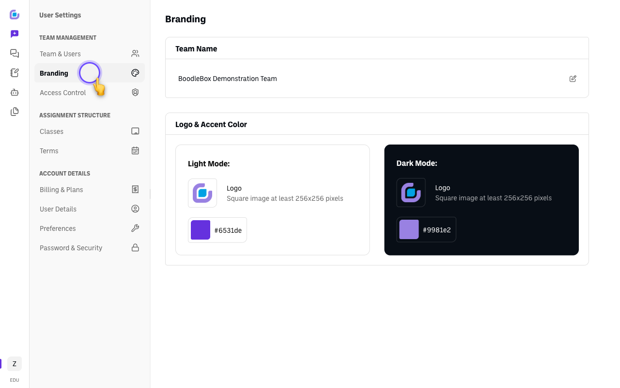 branding page