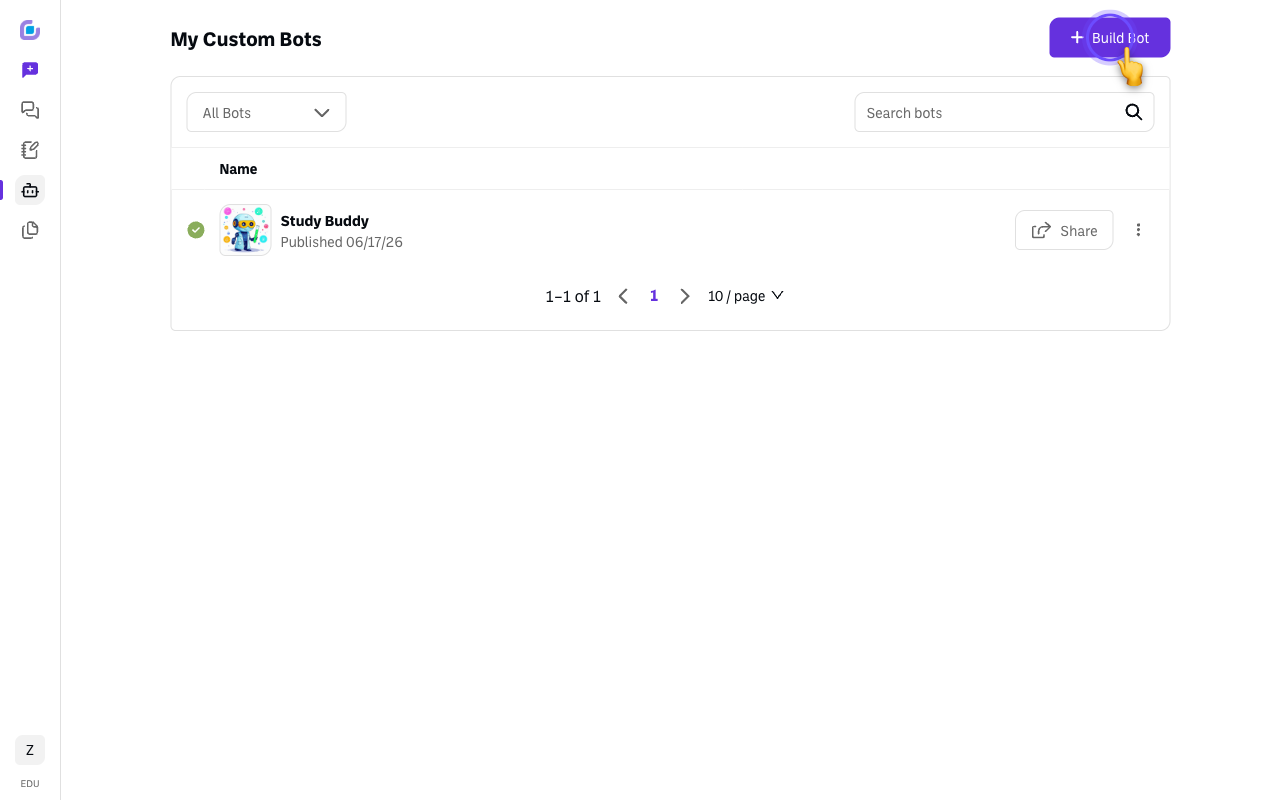 build bot button