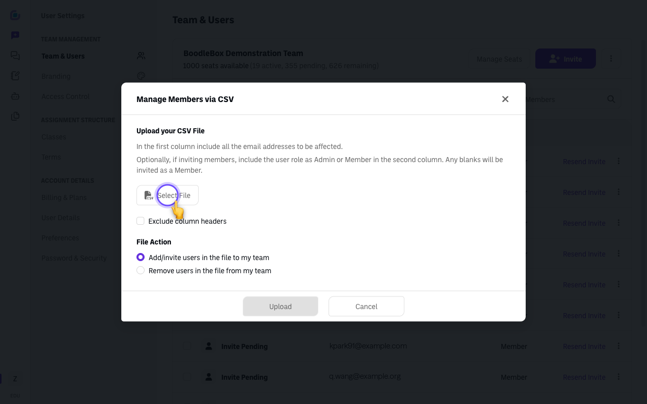 manage members csv