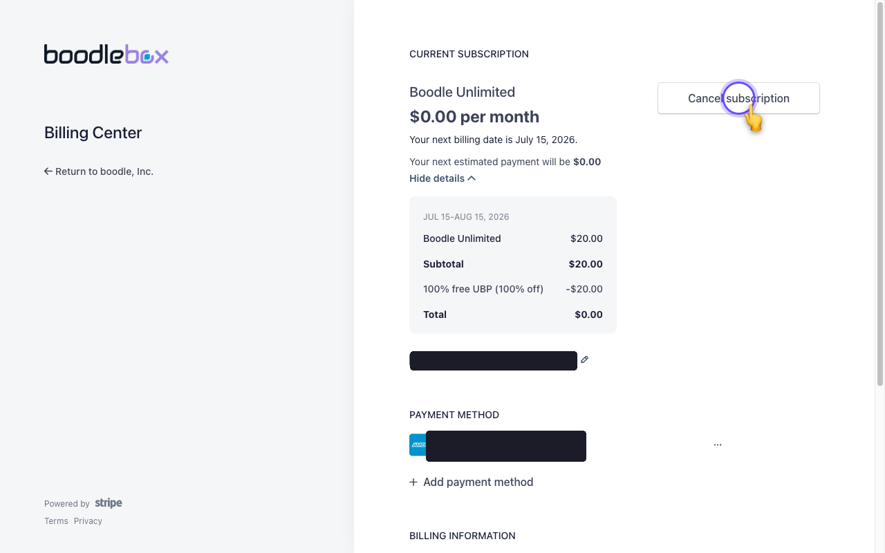 stripe cancel subscription