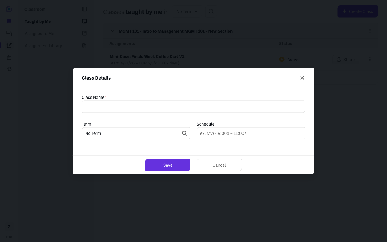 class details dialog