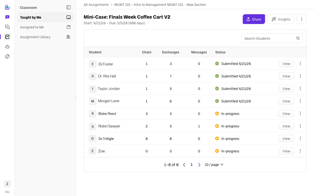 teacher dashboard
