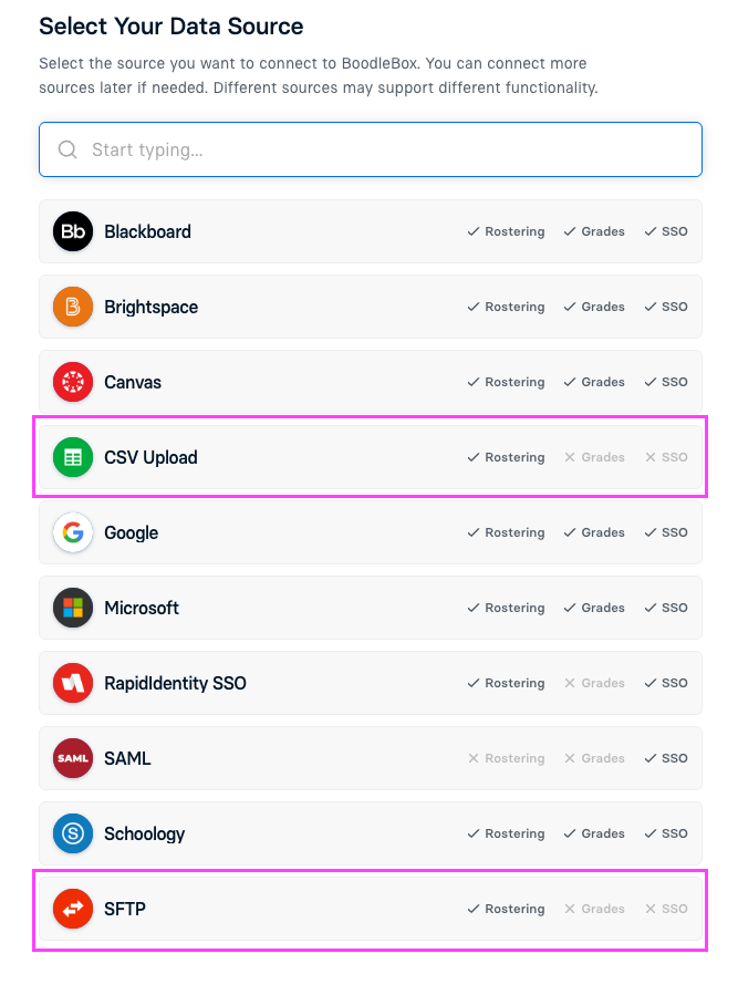 edlink select data source