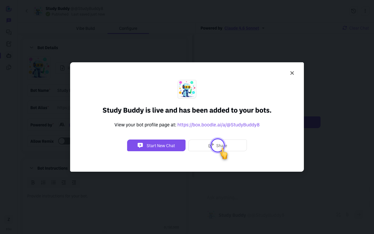share after publish