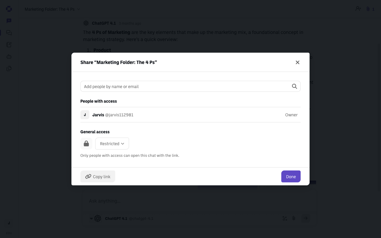 chat membership modal