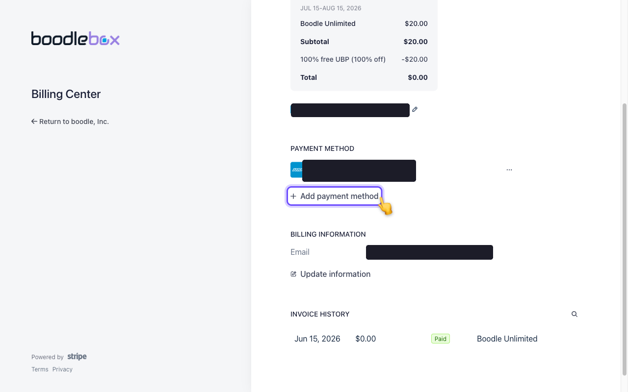 stripe add payment method
